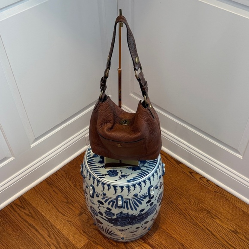 Vintage Coach Chelsea brown pebbled leather turn-lock hobo shoulder bag